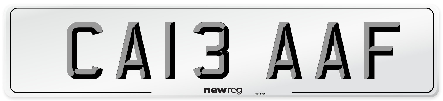 CA13 AAF Number Plate from New Reg
